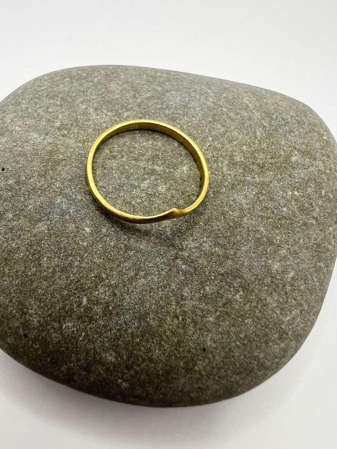 Matte Gold Plated Ring with Minimalist V