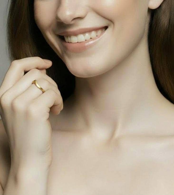 Matte Gold Plated Ring with Minimalist V