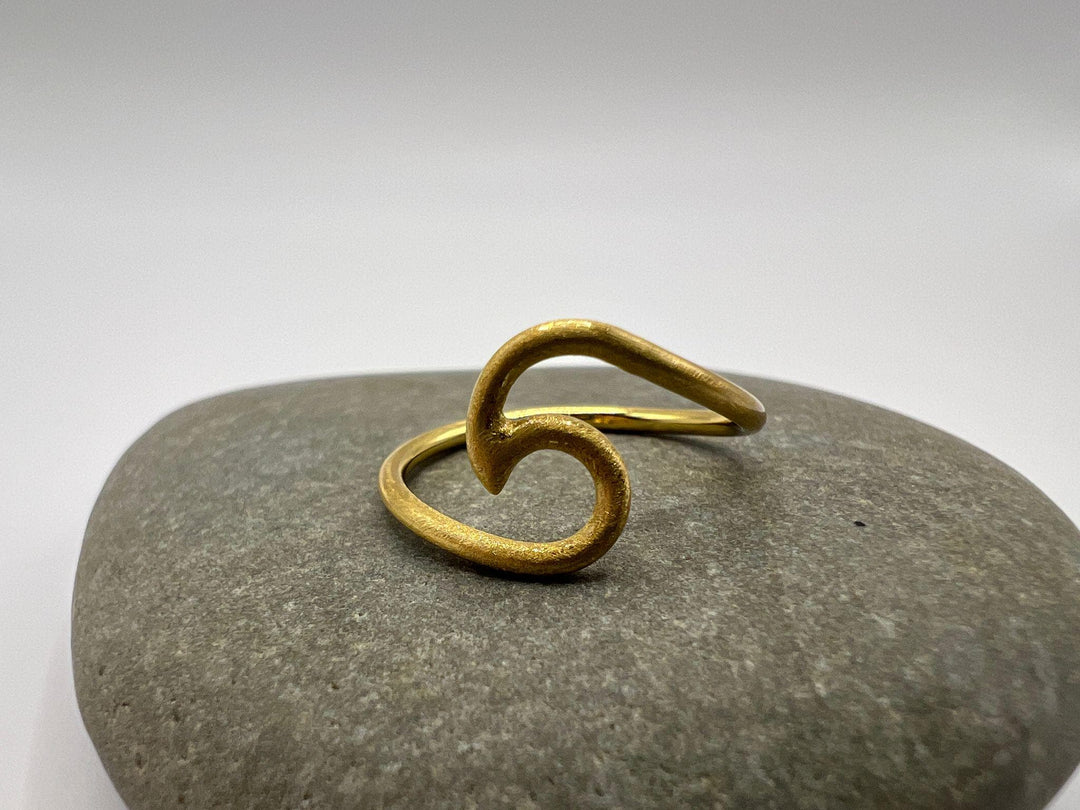 Matte Wave Ring 18K Gold Plated