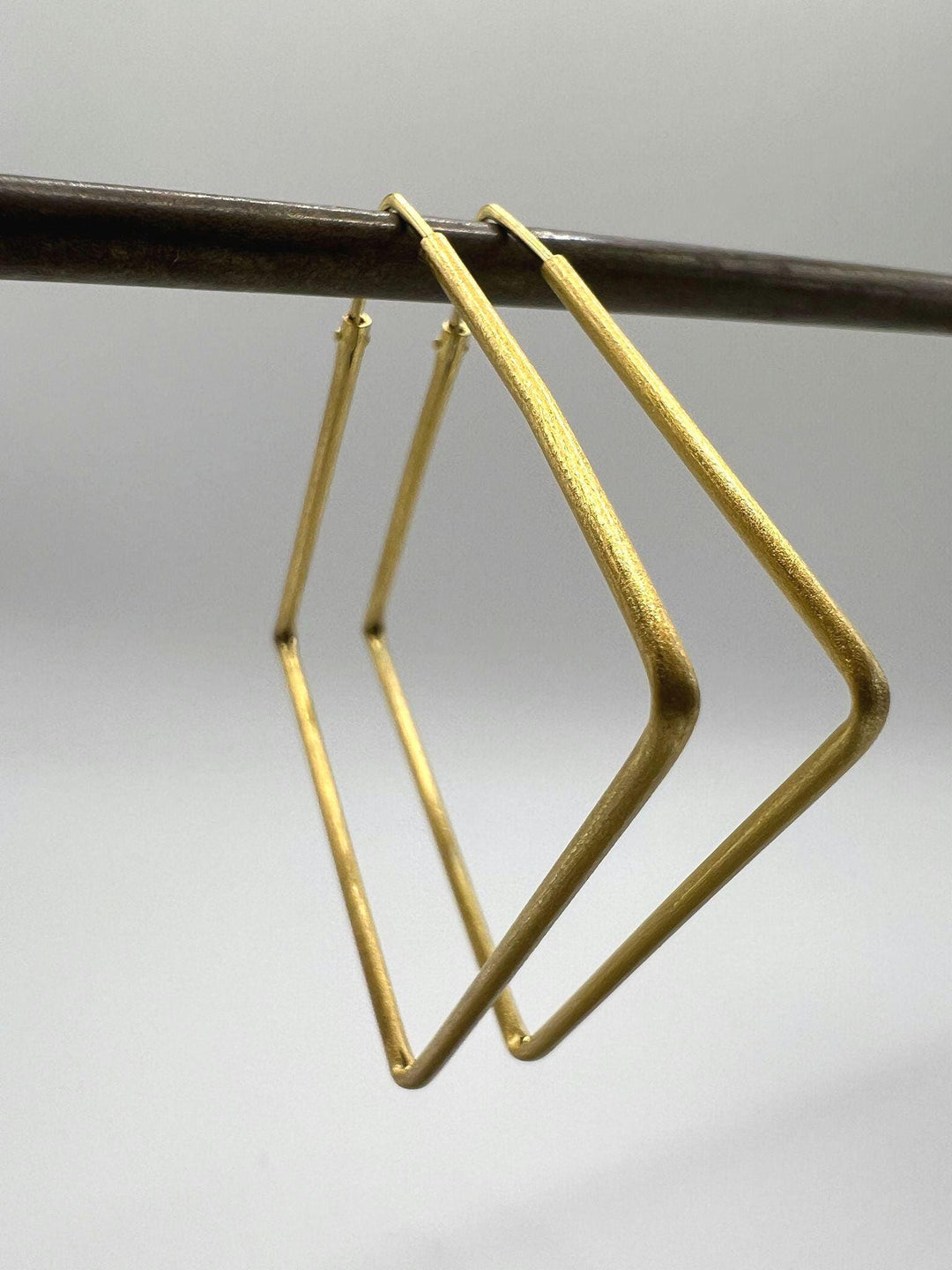Matte Square Hoop Earrings – 18k Gold Plated 925 Silver