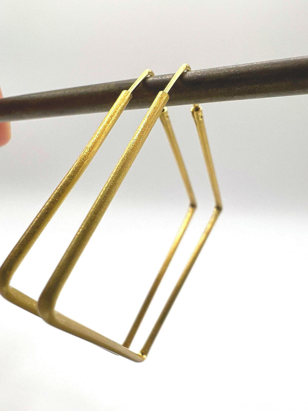 Matte Square Hoop Earrings – 18k Gold Plated 925 Silver