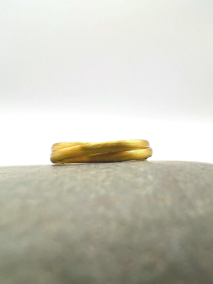 Gold Plated Triple Band Ring, Multiring