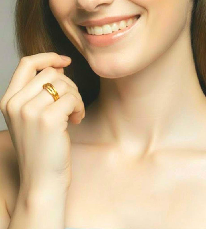 Gold Plated Triple Band Ring, Multiring