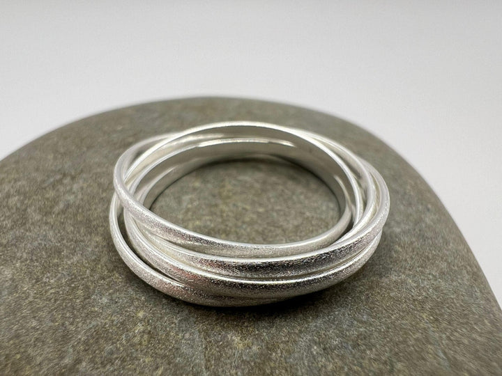 5-Band Stacking Ring • Matte 925 Silver Multi Band Ring