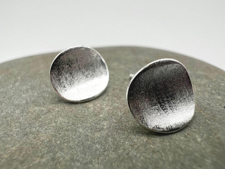 Matte Minimalist Oval Stud Earrings — 925 Silver