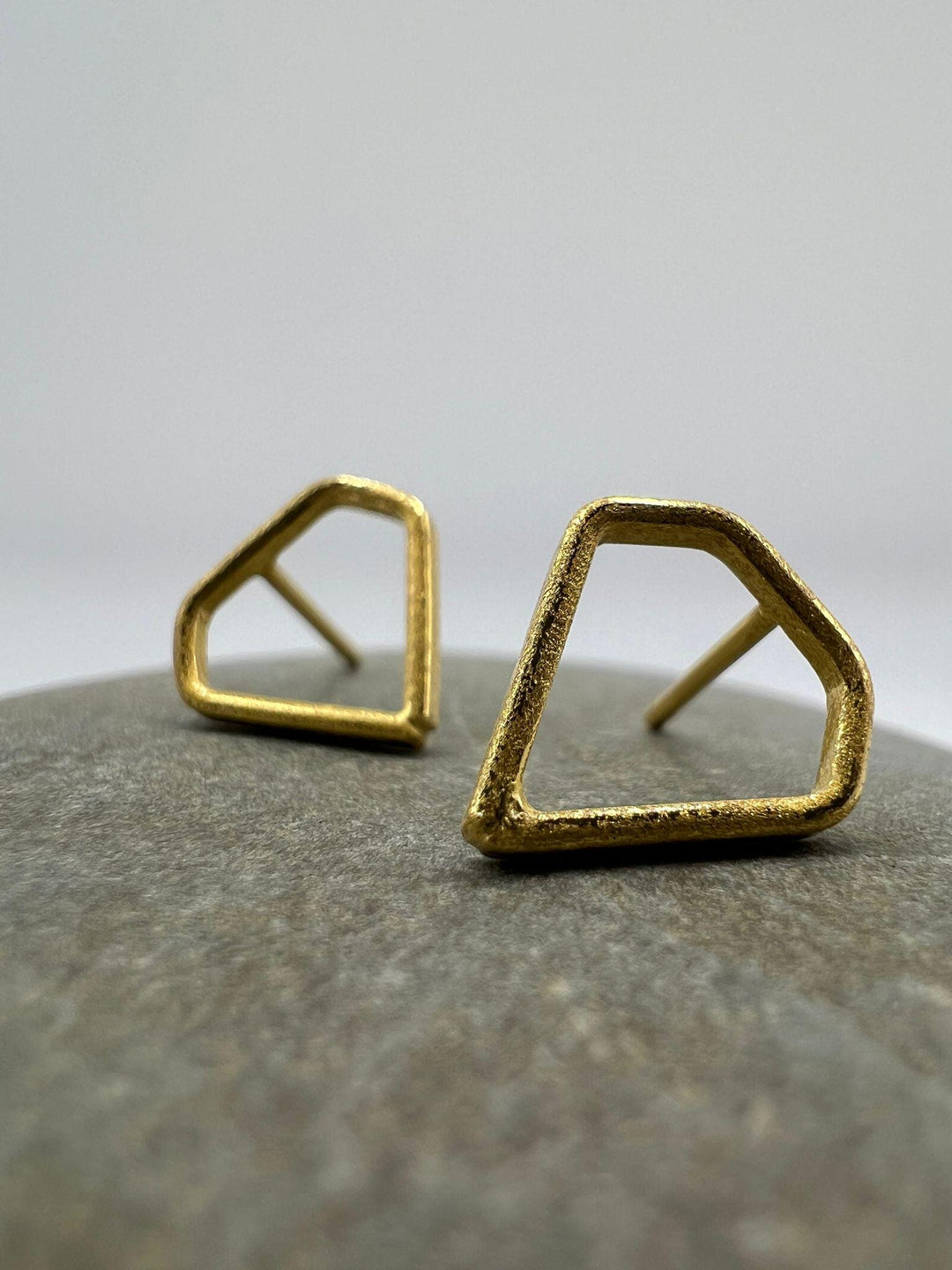 Diamond Shape Stud Earrings — 18k Gold Plated