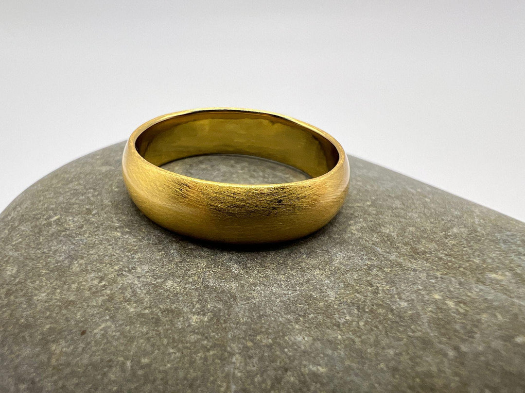 Matte Wide Band Ring 18k Gold Plated