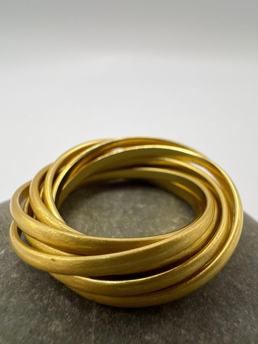 9-Band Gold Stacking Ring • 18k Gold Plated 925 Silver