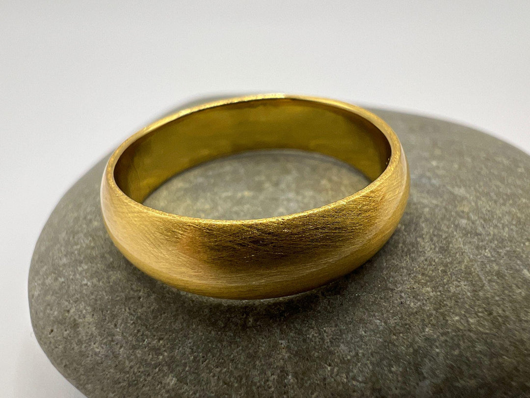 Matte Wide Band Ring 18k Gold Plated