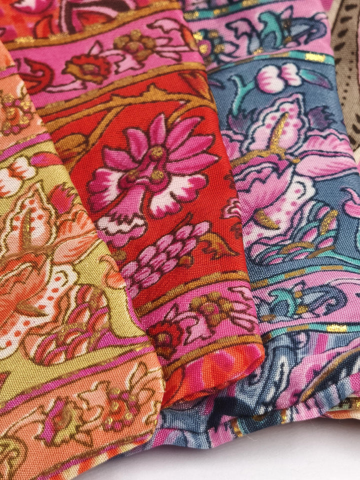 Recycled Sari Fabric Pouches, Handmade Jewelry Packaging, Small Eco Gift Bags