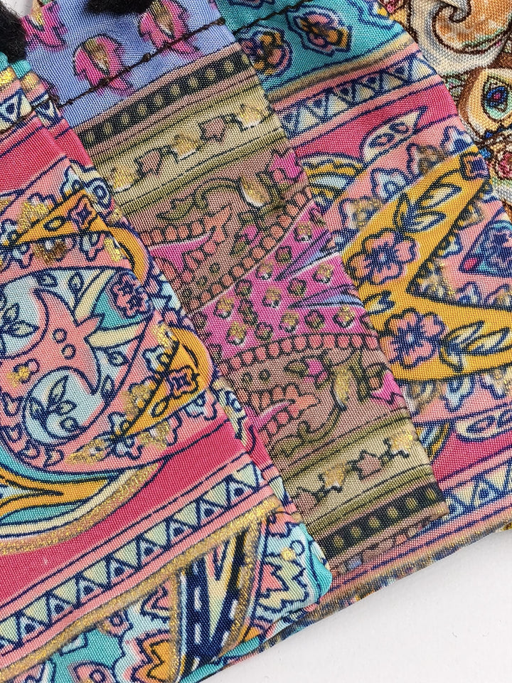 Recycled Sari Fabric Pouches, Handmade Jewelry Packaging, Small Eco Gift Bags