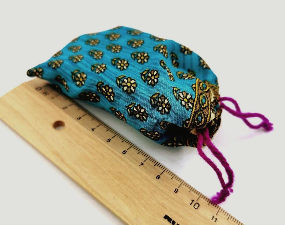 Recycled Sari Fabric Pouches, Handmade Jewelry Packaging, Small Eco Gift Bags