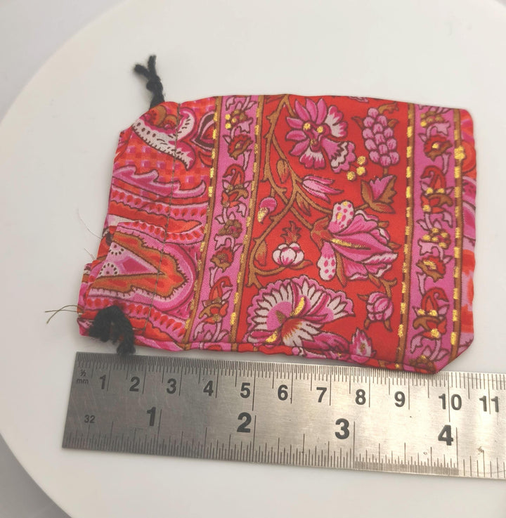 Recycled Sari Fabric Pouches, Handmade Jewelry Packaging, Small Eco Gift Bags
