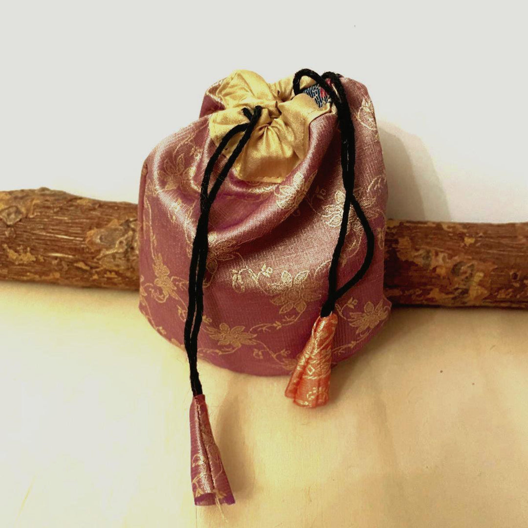 Recycled Sari Pouch 7.5x12cm | Indian Silk Boho Jewelry Bag (Assorted Colors)