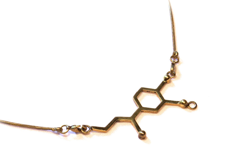 Adrenaline Molecule Pendant — Silver-Plated Brass