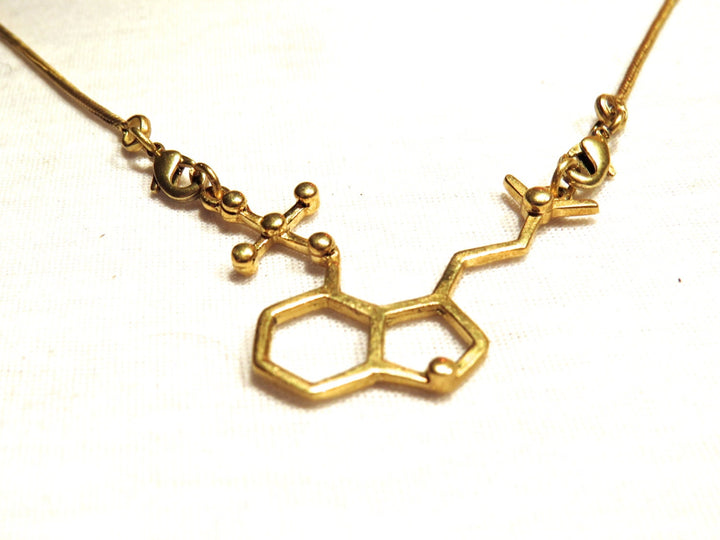 Psilocybin Molecule Necklace — 925 Silver or Brass