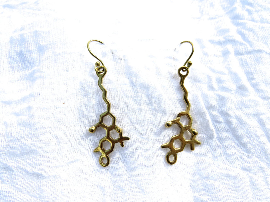 THC Molecule Earrings — 925 Silver or Brass