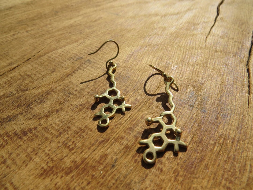 THC Molecule Earrings — 925 Silver or Brass