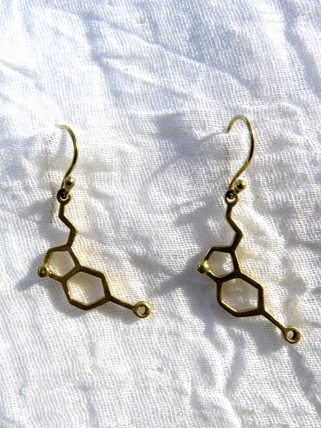 Serotonin Molecule Earrings — 925 Silver or Brass