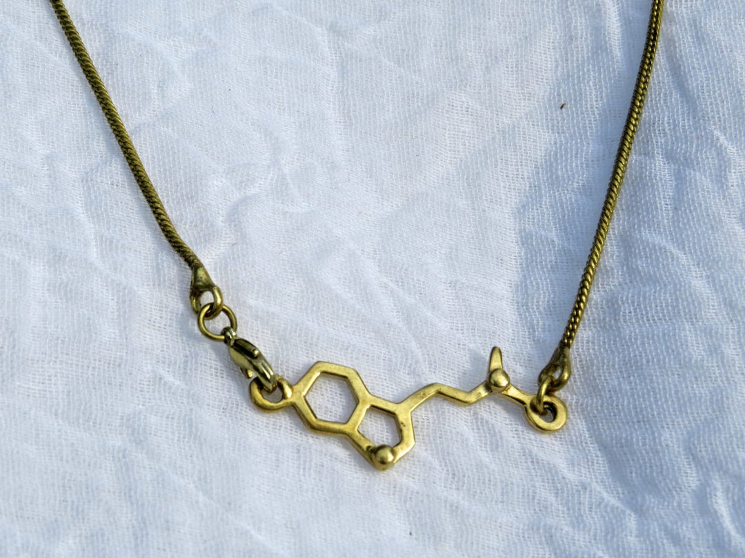 Small DMT Necklace, MOLECULAR STRUCTURE ,  925 silver/brass