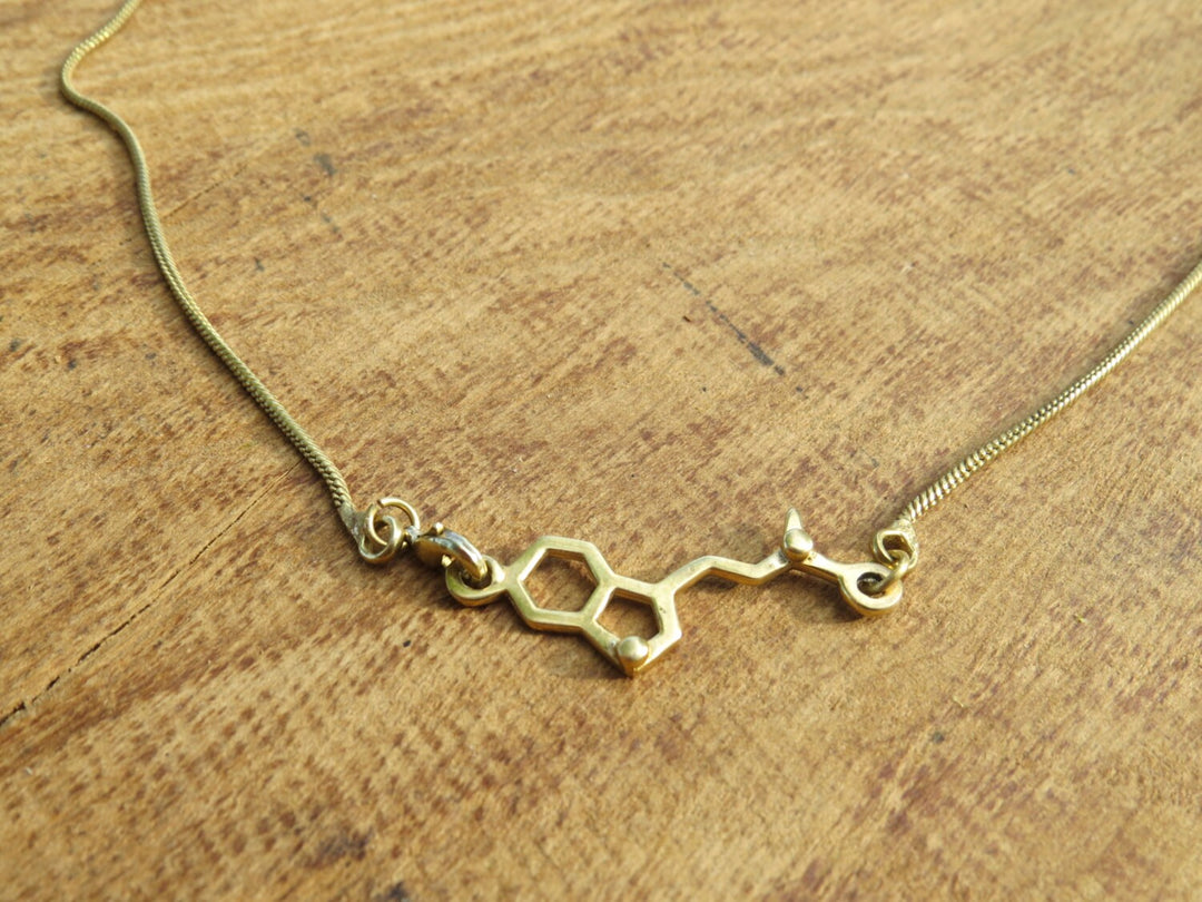 Small DMT Necklace, MOLECULAR STRUCTURE ,  925 silver/brass