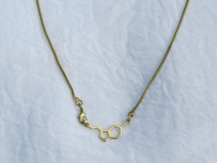 Serotonin Molecule Necklace — 18k Gold Plated
