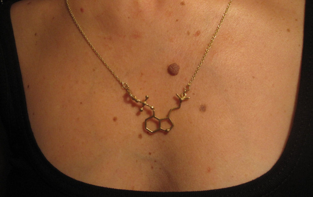 Psilocybin Molecule Necklace — 925 Silver or Brass