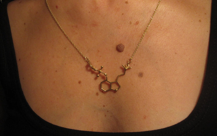 Psilocybin Molecule Necklace — 925 Silver or Brass