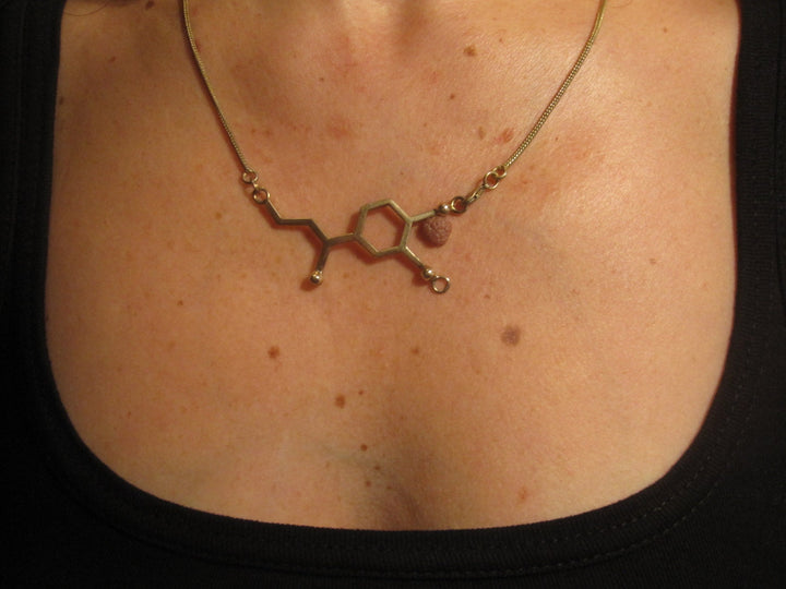 Adrenaline Molecule Pendant — Silver-Plated Brass
