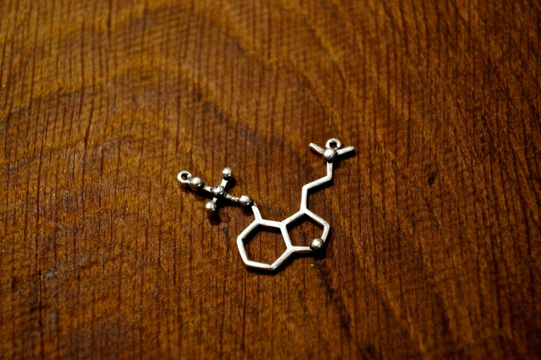 Psilocybin Molecule Necklace — 925 Silver or Brass
