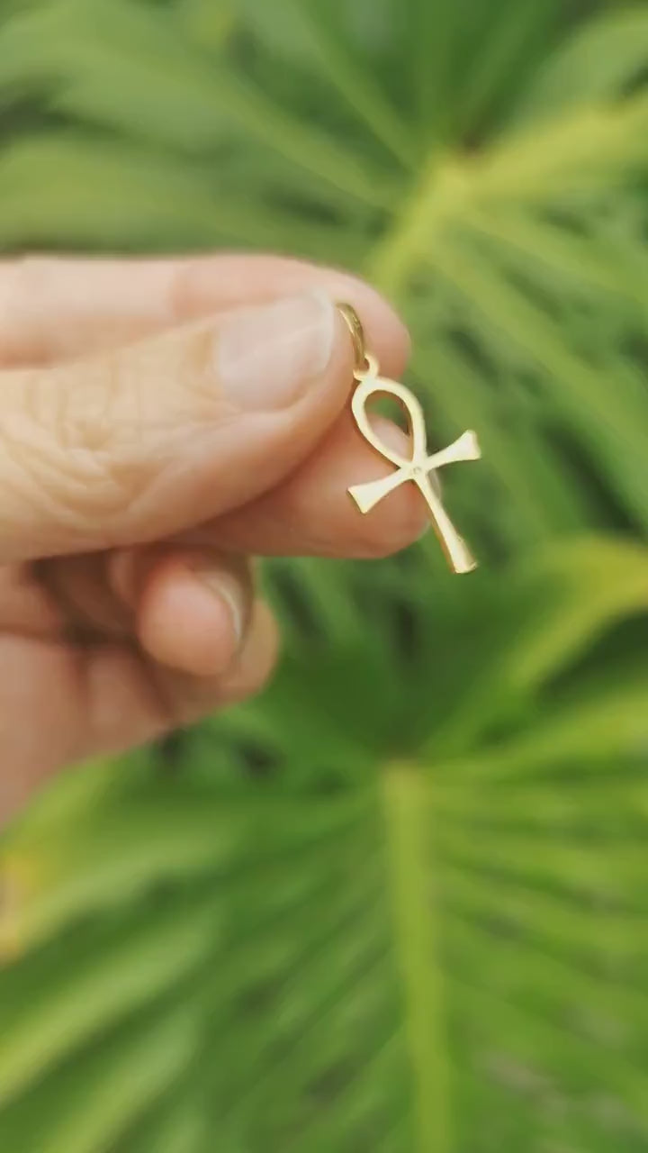 Ancient Tribal Christian Cross Pendant - 18k Gold Plated