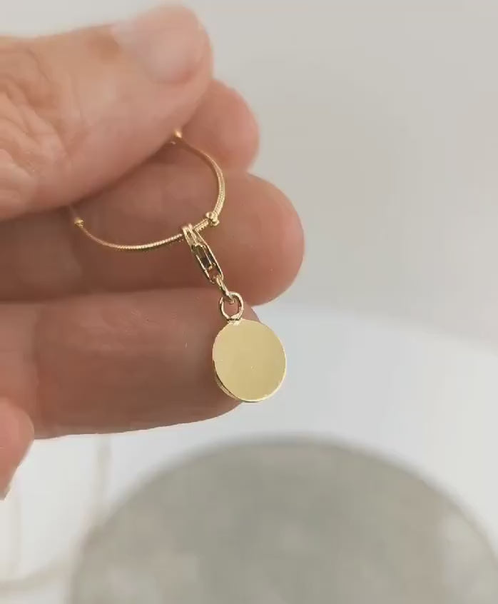 Gold Plated Clip on Charm Pendant