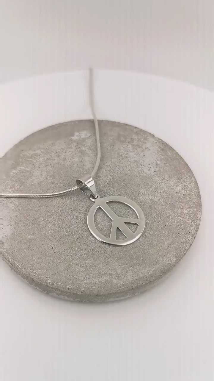 Peace Symbol Pendant — 925 Silver