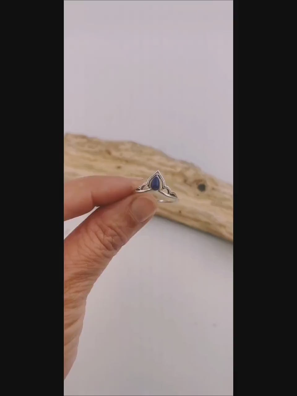 Handmade 925 Silver Princess Ring, Rainbow Moonstone, Labradorite