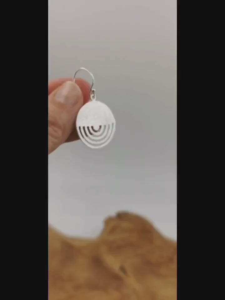 Tribal Mandala Earrings — Matte 925 Silver
