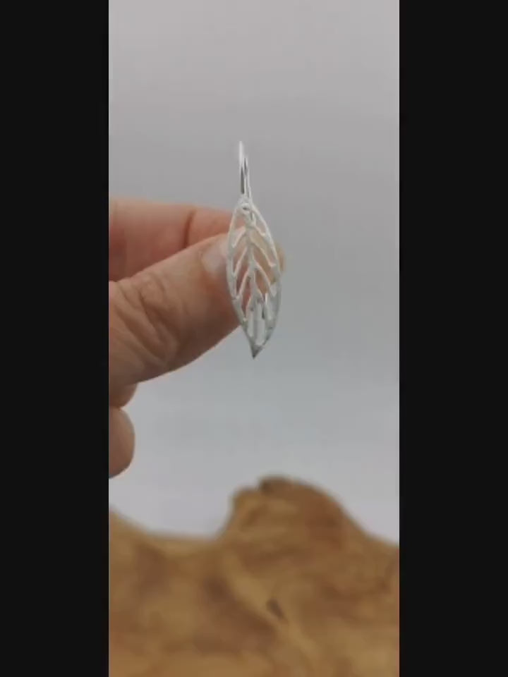Matte Leaf Earrings — 925 Silver