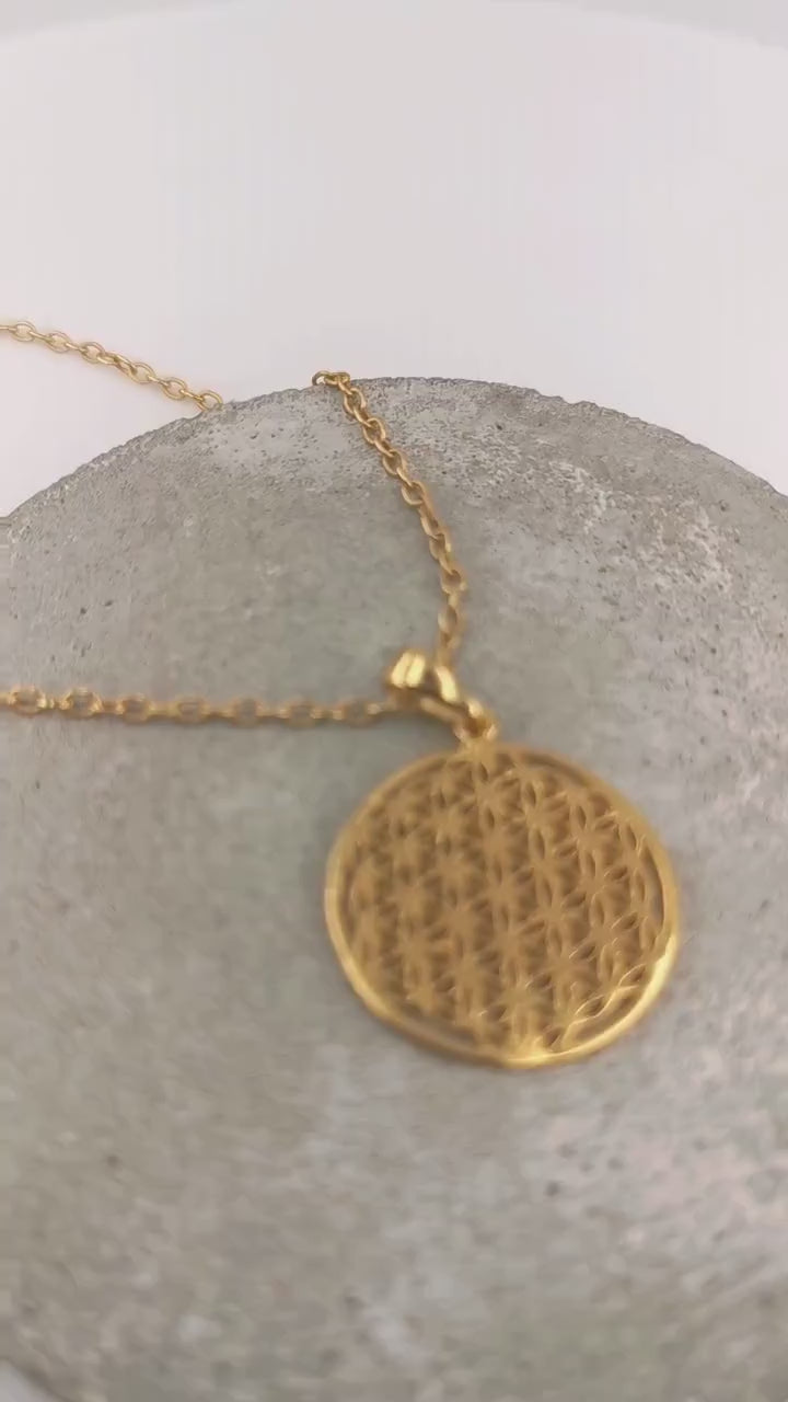 Flower of Life Pendant — 18k Gold Plated