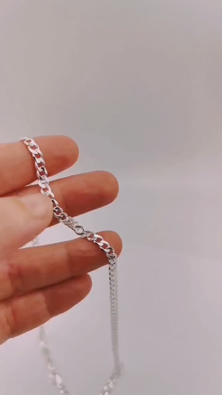 Sterling Silver Curb Chain 925 Silver (4mm)