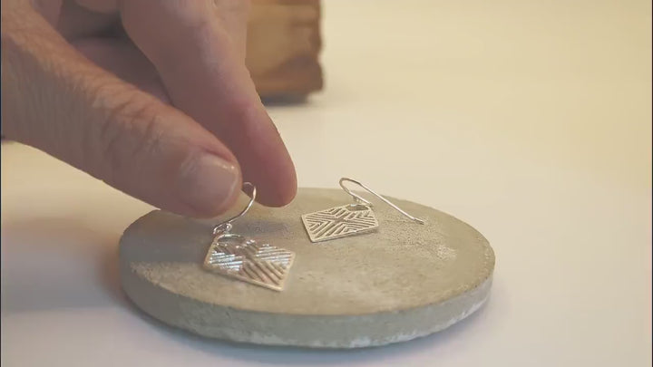Matte Tribal Rhombus Earrings — 925 Silver