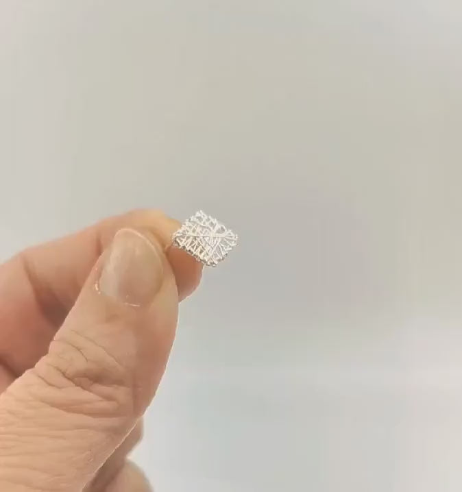 Rhomboid Stud Earrings — 925 Silver