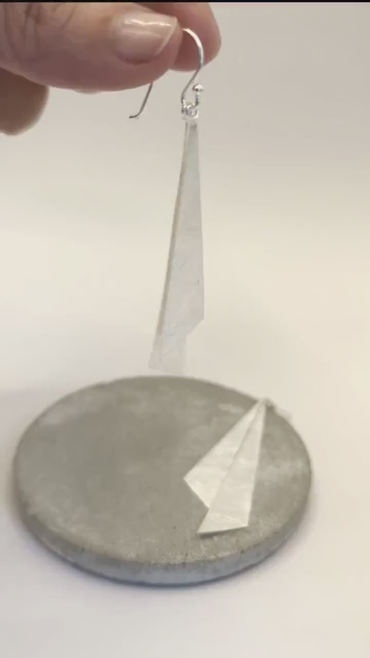 Matte Triangle Dangle Earrings — 925 Silver